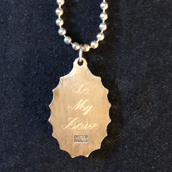 SOLID Sterling Silver Saint Christopher Pendant Necklace.16”Chain- New Condition - Picture 6 of 13